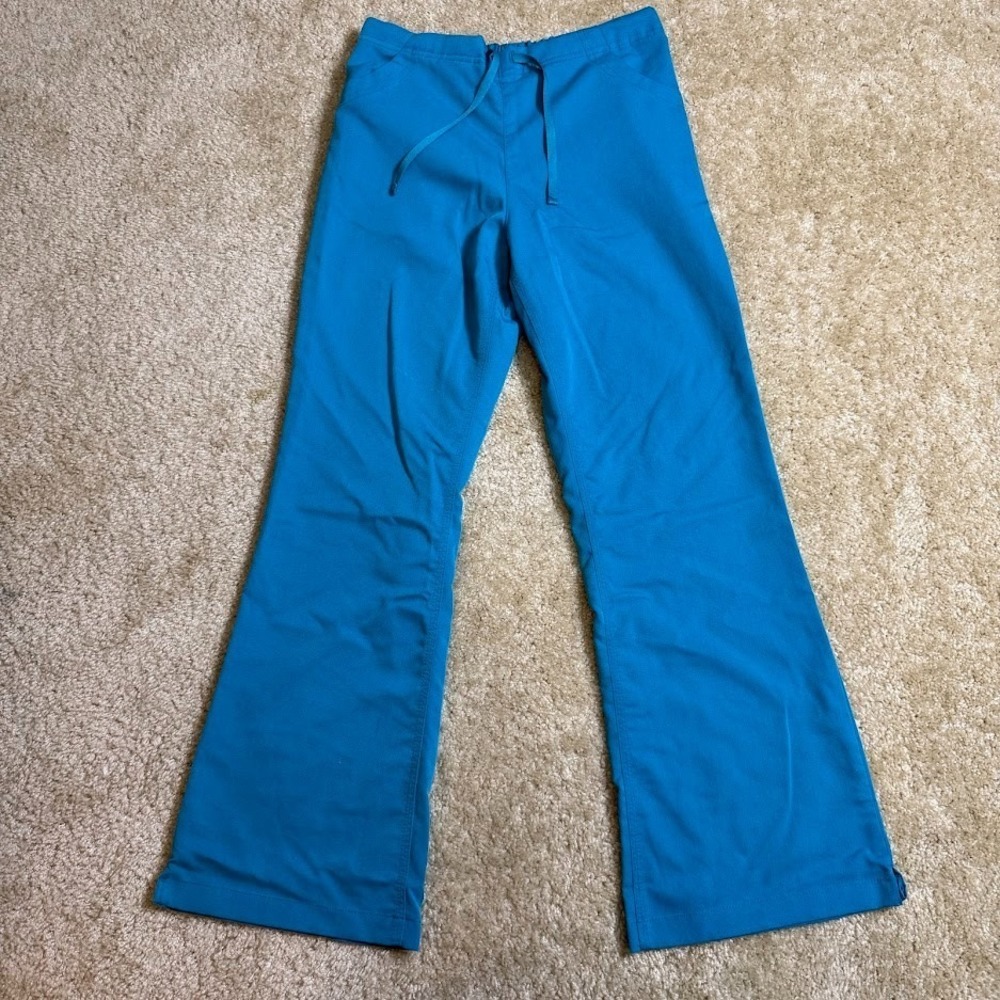 Carhartt‎ WorkFlex Scrub Pants Womens S Teal Drawstring Flare Leg Medical C51202